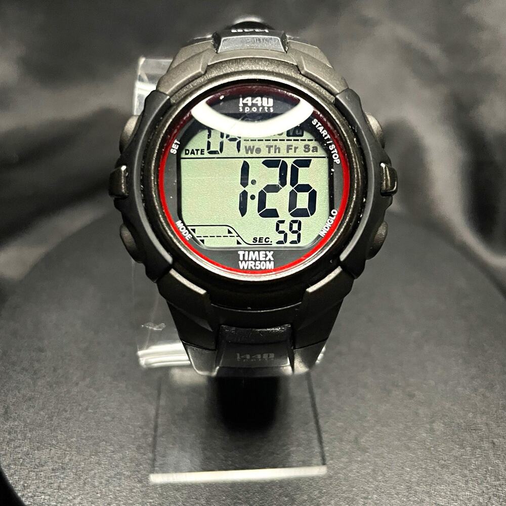 Timex 1440 Sports Digital Quartz Watch 42.9mm WR50M Chrono Date Alarm